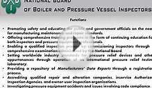 National board of boilers and Pressure vessel inspectors